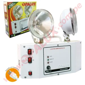 9606.220 Luz de Emergencia Opalux 2x20W (40W) Original Nuevo Metal c/toma a tierra - Cumple INDECI
