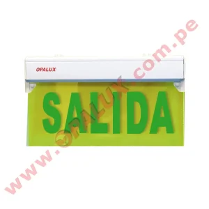 OP-297 Señal de seguridad LED acrílico de iluminación de emergencia verde 6hrs 2 caras transparente para impresión de Palabra o imagen en base a cliente