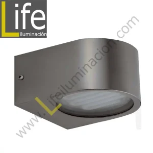 AM-AL-1037/GRIS APLIQUE ALUMINIO GRIS MATE HALOGENA 100W INCL. FOC