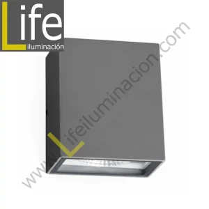 AM-AL-1038/GRIS APLIQUE ALUMINIO GRIS MATE HALOGENA 100W INCL. FOC