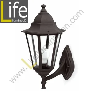 PL6102/BK FAROL 1X27/60W VIDRIO CLEAR NEGRO W=21.3CM H=34.8C