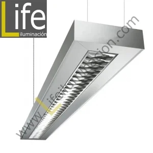 MD602-Y-2X28/SL LUMINARIA SUSPENDIDA C/ DIFUSOR PC 2X28W/T5/SILVER