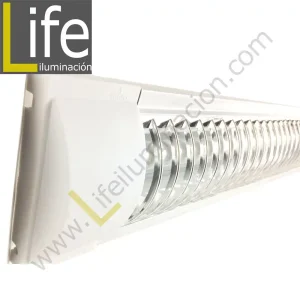 MX248C-Y20X2MCT/BL PRISMATICO CON REJILLA 2X18W BLANCO INC.TUBO 6400