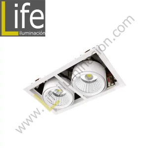 501/LED/50W/30K/WH SPOT LED P/EMPOTRAR 2X25W 3000K WH 220V/60HZ 3300 Lm – 4400 Lm