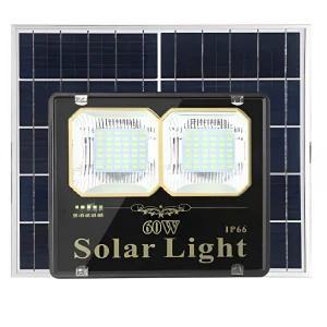 REFLECTOR SOLAR 60W/ BATERIA DE LITIO-FOSFATO / 50 000 HRS/ IP 66 / 50m2 / CONTROL REMOTO INALAMBRICO