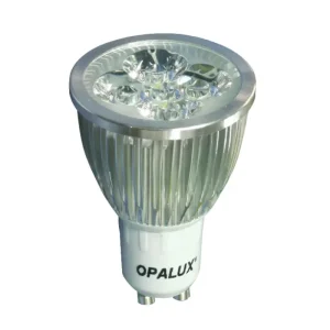 DICROICO LED "OPALUX" 5W (5^1W)250LM  BASE GU10 SOCKET GU10, ANGULO 30° 50X73MM C/LUZ BLANCA FRIA 220-240VAC 60HZ