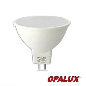 FOCO DICROICO LED 9W 12VDC LUZ CALIDA "OPALUX" 800LM 3000K  MR16 120° Ø5CM 5.4CM ALTO.CJX100