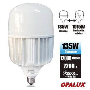 FOCO BOTELLA 135W T/BOTELLA "OPALUX" , 7200K, 12000LM, E40, 170-265V