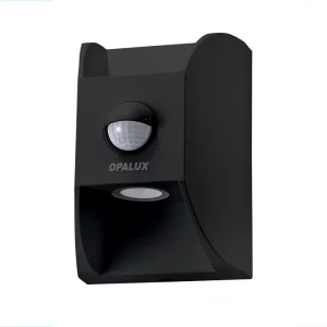 APLIQUE LED PARA PARED INTERIOR Y EXTERIOR "OPALUX" 3000K CON SENSOR DE MOVIMIENTO IP54 140° IP65 20W 2000LM NEGRO
