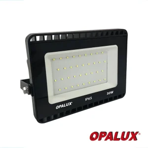 REFLECTOR LED 30W “OPALUX” DELGADO SLIM 2550 LUMENS COLOR NEGRO LUZ CALIDA 4000K IP65 EXTERIORES 50,000HRS 36 LEDS 220-240V