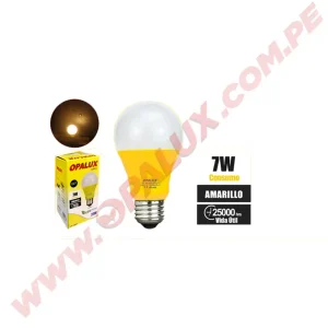 FOCO LED "OPALUX" LUZ AMARILLA 7W, E27, 100-240VAC 50/60HZ CJX50