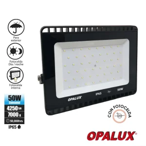 REFLECTOR LED 50W "OPALUX" CON FOTOCELDA 7000K