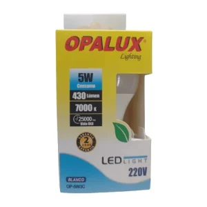 FOCO LED 5W "OPALUX" 100-240V BLANCO 430LM 6500K E27 230° CJX100
