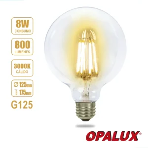 FOCO VINTAGE G125 8W 3000K 185-265V E27 "OPALUX" CJX20