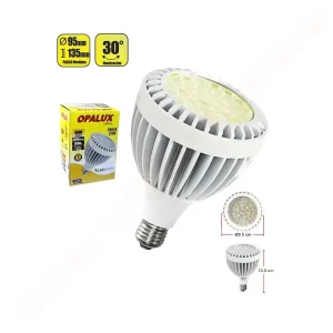 PAR30 BLANCO E27 LUZ CALIDA 40W 220V "OPALUX" 3000K 4000LM ANGULO 30° FACTOR DE POTENCIA 0.9 CJX32
