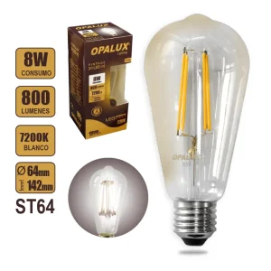 FOCO VINTAGE ST64 8W 7200K 185-265V E27 "OPALUX"