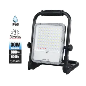 REFLECTOR LED PORTATIL "OPALUX" 30W, 800LM, RECARGABLE MASTERX10
