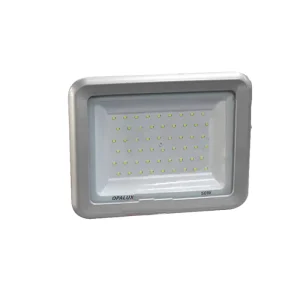 REFLECTOR LED 50W OPALUX 54 LED 4500LM 6500K DELGADO SLIM COLOR GRIS PLATA LUZ BLANCA IP65 EXTERIORES 185-265V
