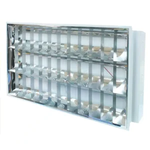 LUMINARIA TIPO REJILLA 3X40 120X45 OPALUX PINTURA EPOXICA PARA EMPOTRAR