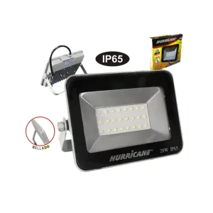 REFLECTOR LED 20W HURRICANE 24 LEDS 1400LM 6500K DELGADO SLIM COLOR NEGRO Y GRIS LUZ BLANCA IP65 EXTERIORES 100-265V