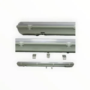LUMINARIA HERMETICA 2X18W IP65 IK08 PARA EXTERIORES 1.20MTS EN ACRILICO PARA FLUORESCENTES LED  (NO INCLUIDO) PARA ADOSAR O COLGAR LINEA GB ANKAR