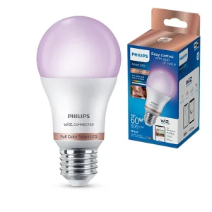 FOCO LED PHILIPS 8W A60 E27 RBGK 806LM INTELIGENTE WIZ