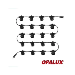 Guirnalda decorativa color negro “Opalux”  tipo lineal 10mts para 20 focos 100% cobre