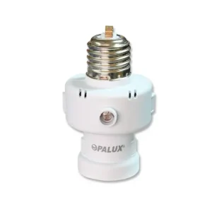 Sensor fotocelda para foco rosca E27 programable para encender automáticamente cuando llega la noche o cuando oscurece, programable 1, 2, 4, 8, 12 hrs
