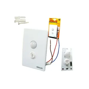 Sensor de movimiento 120° de pared para empotrar reemplaza a interruptor detección a 9 mts horizontal tecnología PIR tiempo 5seg, 1, 5, 8 min.