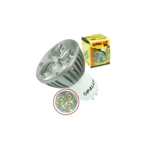 Dicroico led 3W "Opalux"  Luz Blanca 5700K-6200K 220v conector MR16 150 lumens 35,000hrs decorativo