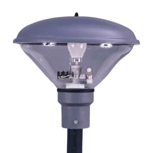 FAROLA LED EXTERIOR TIPO CONO INVERTIDO PARA ALUMBRADO PUBLICO CON ROSCA E27 IDEAL PARA PARQUES MARCA LIFE ACRILICO TRANSPARENTE ALUMINIO FUNDIDO