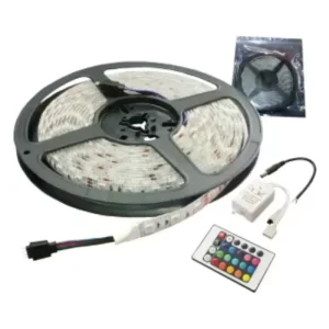 Cinta LED 5MTS RGB 21 colores con control remoto  fuente de alimentacion y secuencial