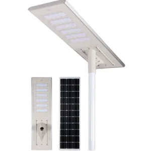 LUMINARIA SOLAR 100W PROFESIONAL PANEL MONOCRISTALINO ALUMINIO LARGO ALCANCE 190LM/W 1.30MTS
