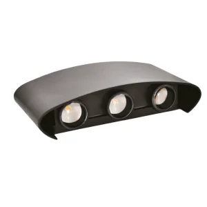 APLIQUE EXTERIOR LED CYCLOPS "OPALUX" NEGRO, 6W 560LM 3000K,120-265VAC, IP65