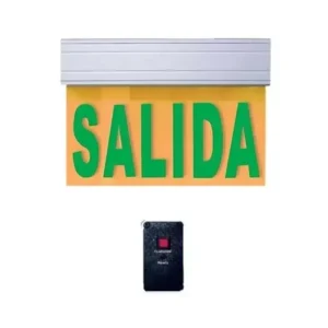 Señal de seguridad LED “Opalux” 35.5x27.5cm iluminada mica “SALIDA” 90 mins 12 leds cumple INDECI incluye accesorios 2 tipo de montaje cuerpo aluminio