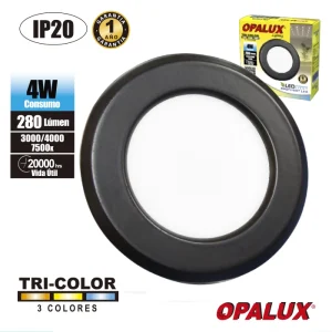 SPOT PARA MUEBLE 4W OPALUX NEGRO MATE TRICOLOR