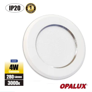 SPOT PARA MUEBLE 4W OPALUX 3000K BLANCO C/BORDE SILVER