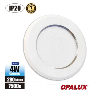 SPOT PARA MUEBLE 4W OPALUX 7000K BLANCO C/BORDE SILVER