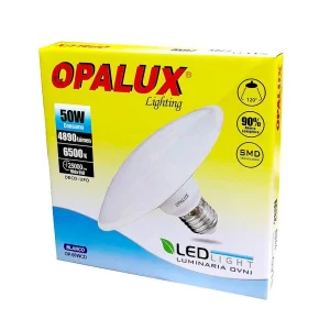 FOCO UFO 50W OPALUX 4890LM 7000K LUZ DIA 160° 220V