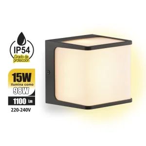 APLIQUE EXTERIOR DE PARED DOBLO 15W 1100 LM GRIS