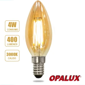 FOCO VINTAGE E14 4W OPALUX NACARADO 3000K