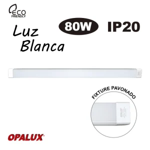 FIXTURE SLIM LED PAVONADO 80W LUZ BLANCA 120 CM 8,800 LM"OPALUX"
