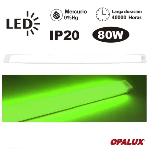 FIXTURE SLIM LED PAVONADO 80W COLOR VERDE 120 CM "OPALUX"