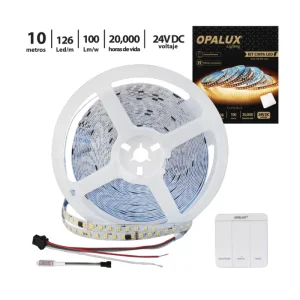 KIT CINTA LED SECUENCIAL "OPALUX" 3000K C/24V CONTROLADOR, 10MTS 22EF MASTERX50