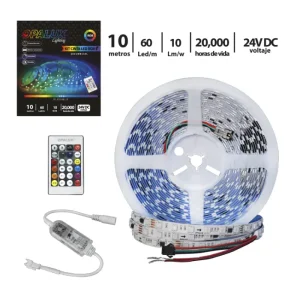 KIT CINTA LED RGB MÁGICA 5050 "OPALUX" SECUENCIAL 24V C/CONTROL, 10 METROS 300EF