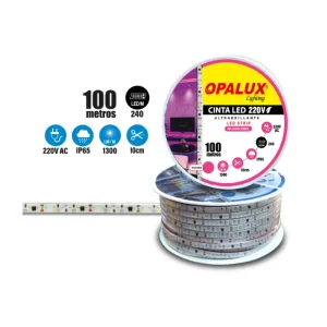 CINTA LED IP65 "OPALUX" 220V AC 1300LM COLOR FUCSIA 240LEDS 100MTS.