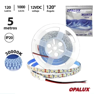 CINTA LED 30000K LED2835 120LEDS IP20 "OPALUX" 5M LUZ BLANCA