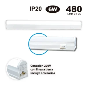 Luminaria tubo led 6w, opalux, op-lt56-cw luminaria tubo led 6w led tube t5 with switch pc+pvc 6w 15000k