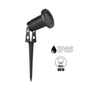 ESTACA DE JARDIN PARA FOCO DICROICO GU10 220-240V 60HZ IP65 7.5CMS X 29CMS / AÑT. 9CM / CARCASA METAL