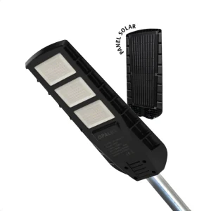 LUMINARIA SOLAR LED CON CENSOR RADAR Y FOTOCELDA "OPALUX" 300W 3300LM 7200K 3.2V 18AH IP65